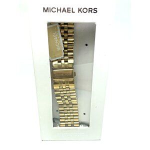 Michael Kors Women's Apple Watch 38-45mm Band Gold Steel Bracelet MKS8055E